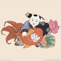 年画娃娃头像情侣微信头像图片大全