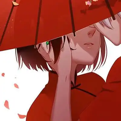 红色系动漫情侣头像一男一女无悔伴他一生