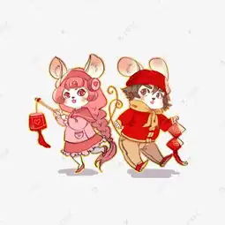 鼠年新年情侣过年素材图片免费下载千库网