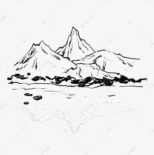 水墨风格中国风传统黑白手绘山水素材图片免费下载千库网