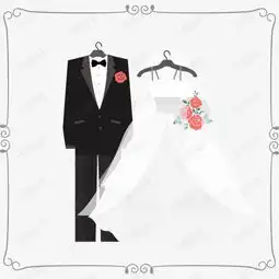 矢量手绘西服和婚纱素材图片免费下载高清卡通手绘psd千库网图片编号5874221