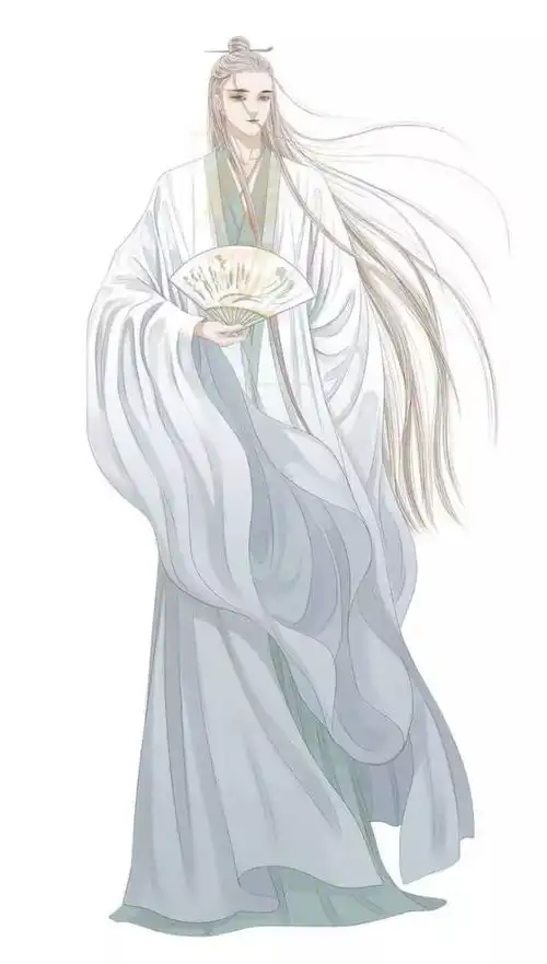 古风壁纸执扇男子陌上人如玉,公子世无双