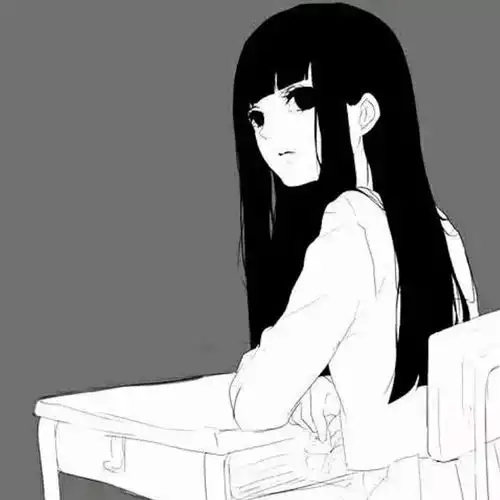 长发披肩学妹背影
