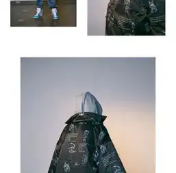 flam情侣人像印花衬衫棉夹克841cs00203