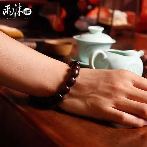 避邪雷击桃木手串水滴形一心向佛佛珠开运招财吉祥男女情侣手串