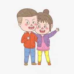 卡通手绘人物游玩小情侣图片素材其他格式下载动漫人物大全