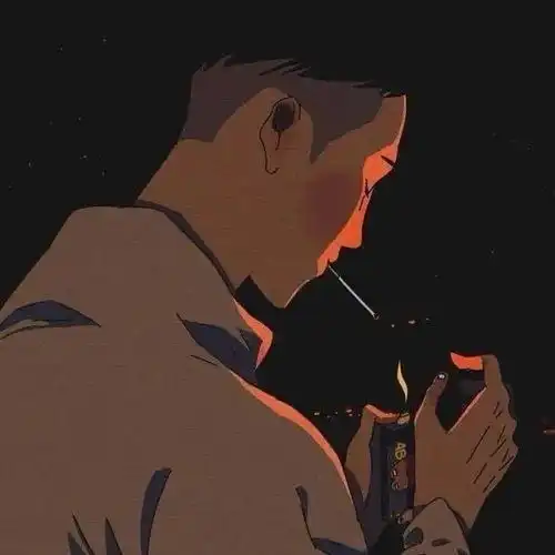 qq头像抽烟情侣头像极简
