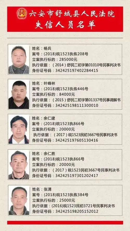 速看六安各县区最新老赖曝光快看看有没有你认识的