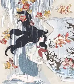 玻璃缸和风水手服金鱼
