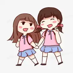 创意卡通动小女孩牵手上学元素png图片素材免费下载psd格式20002000像素熊猫办公