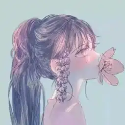 求这张情头的另一张,也是嘴边有一朵花,跟女头相对,谢谢
