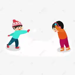 男孩雪地里打雪仗卡通素材图片免费下载千库网