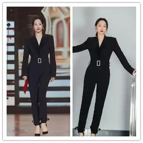 白百合的气质真独特,穿上西服之后帅气还妩媚,气场太霸气