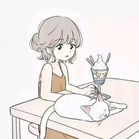 qq头像卡通女生,眼里长着微笑的女孩