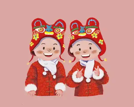 龙年春节海报插画龙来运转