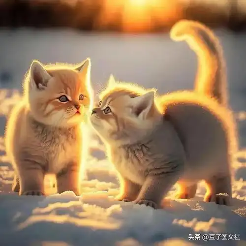 两只可爱小猫图片夕阳无限好,只是近黄昏