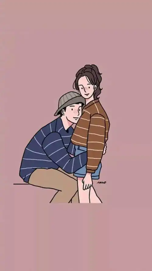 手机壁纸可爱动漫情侣壁纸一人一半