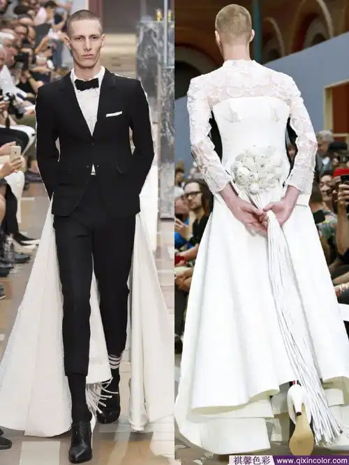 服装搭配正面西装,反面婚纱,这是要嫁给自己的节奏