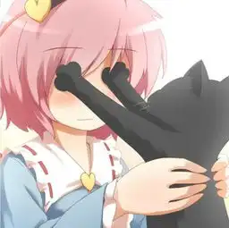 猫戳眼睛动漫情侣头像