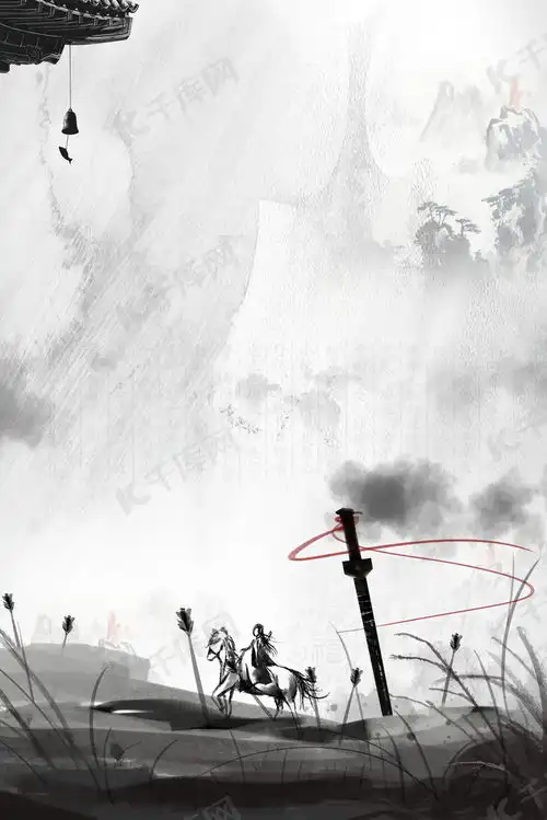 水墨古风武侠高清背景图片免费下载千库网