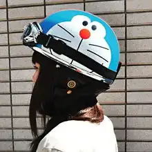 多拉a梦机器猫大头造型机车头盔