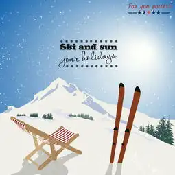 雪地上的躺椅和雪板矢量图片图片id454862自然风光空间环境