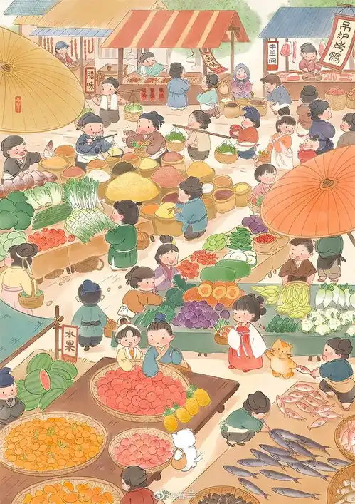 多名画手自荐我愿为教材画插图水墨画国风卡通太美了