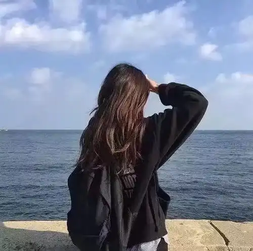 头像男海边背影黄昏天蝎