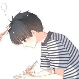一个女孩拿笔摸另一个男孩的情侣头像