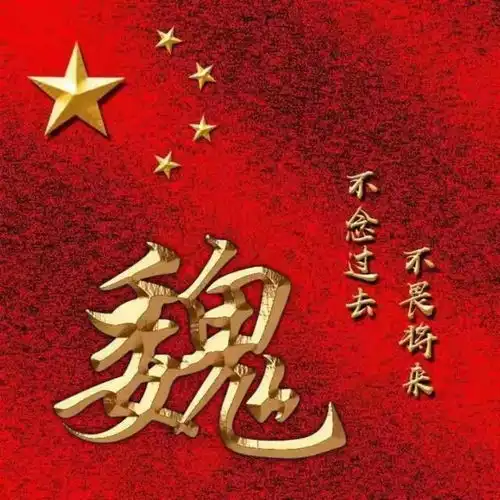 烫金字体姓氏微信头像不念过去,不畏将来