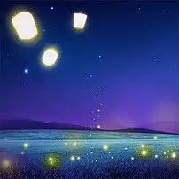 梦幻唯美渐变星空孔明灯背景图片psd