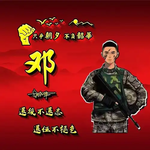 你该换微信头像了,26张卡通军旅签名头像,只争朝夕不负韶华