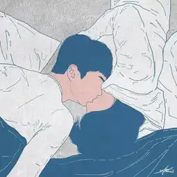 绘画当下最火的虐狗情侣小画作