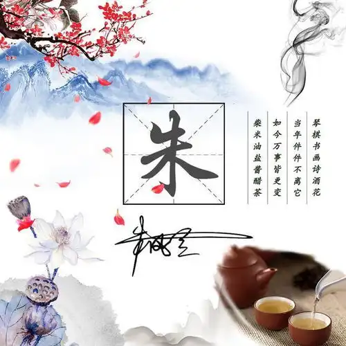 茶语飘香,18款中国风水墨头像,有姓氏也有签名