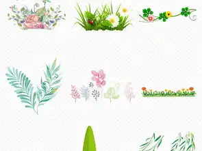 绿色卡通草地草坪高清小草边框海报素材背景图片png