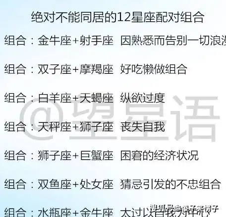 单身时,12星座男眼光到底有多高绝对不能同居的12星座配对组合