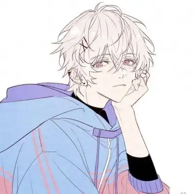 动漫男头蓝色治愈系我在等你