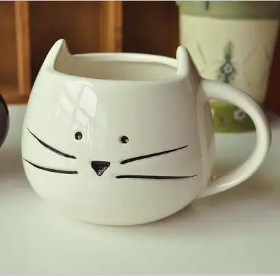 黑白配zakka杂货喵星人陶瓷杯情侣杯黑猫白堆糖,美好生活研究所
