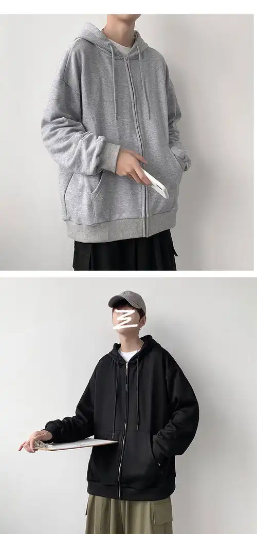 开衫连帽卫衣男chic港风情侣春秋款外套ins潮牌痞帅宽松炸街上衣