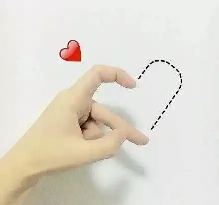 情侣qq头像比心手势