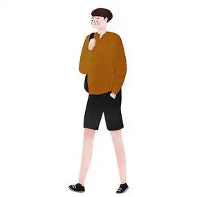 背双肩包的卡通情侣ai素材免费下载红动中国