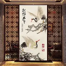 eps松鹤延年图国画eps格式松鹤延年图国画素材图片eps松鹤延年图国画设计模板我图网