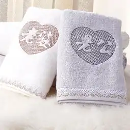 纽菲思niufeisi两条装情侣纯棉毛巾吸水老公老婆洗脸巾大面巾情侣礼品毛巾bh蜜芽