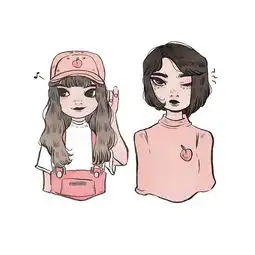 欧美风q版人物头像插画约画请加wxrosemuse