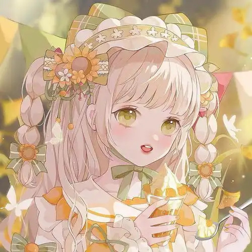 黄色系动漫闺蜜头像