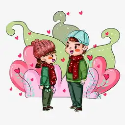情人节小情侣有爱手绘插画图片素材其他格式下载动漫人物大全