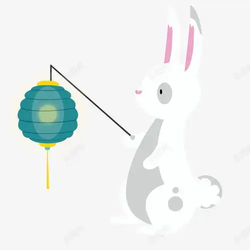 提着灯笼的玉兔图矢量图免抠png设计图片免费下载页面网页平面电商创意素材中秋节诗词素材