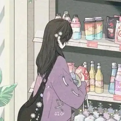手绘情侣头像爱意东升西落