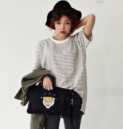 韩国stylenanda条纹撞色海军风水手t恤bf男堆糖,美好生活研究所
