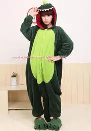 珊瑚绒恐龙睡衣史迪仔卡通动物连体可爱情侣男女家居服公寓冬加厚